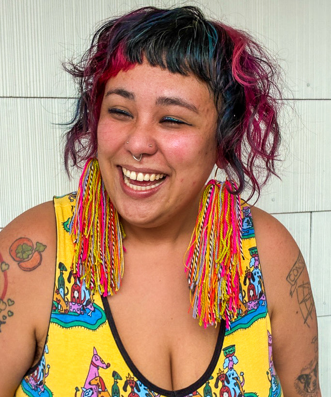 Hottest Pink Party Fringe Hoops
