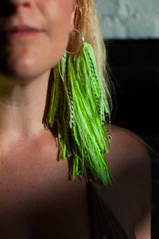 Fave Chartreuse Crush Fringe Hoops