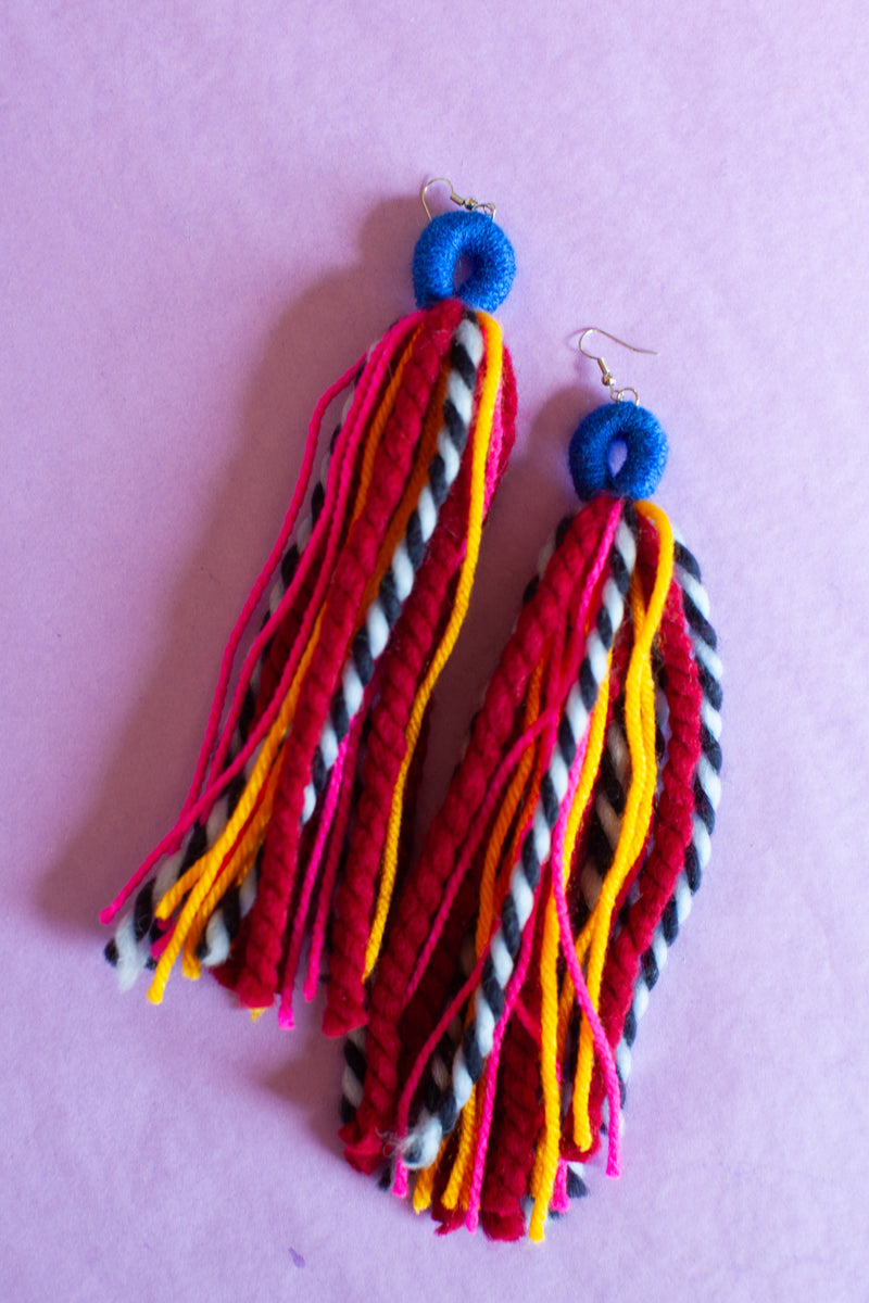 Bold Burgundy Multi-Color Tassels