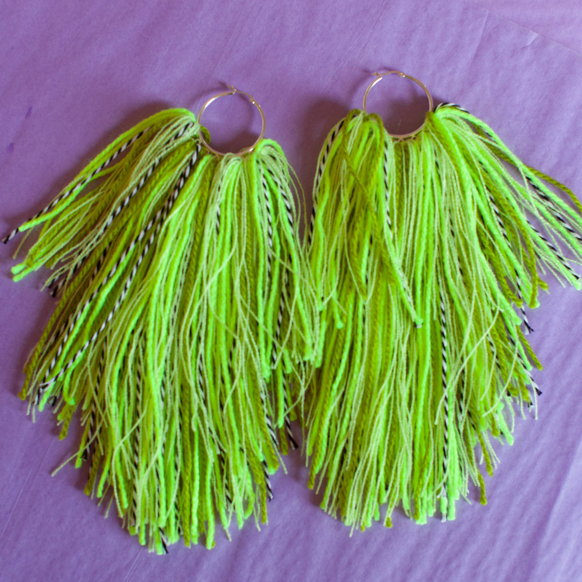 Fave Chartreuse Crush Fringe Hoops