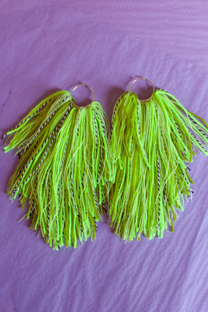 Fave Chartreuse Crush Fringe Hoops