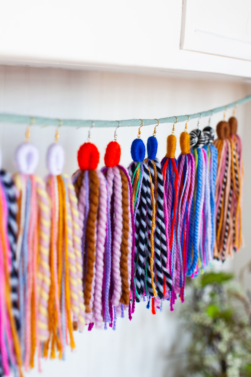 Romantic Blue Multi-Color Tassels